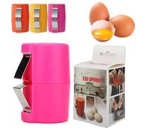 Egg Shell Opener, No Mess Easy Egg Opener Tool, Egg Cracker Tool for Raw Eggs, Stainless Steel Egg Peeler, Egg Cracking Tool, Dishwasher Safe (1, Pink)