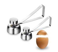 Egg Shell Opener Set | Stainless Steel Egg Cracker & Cutter Tool for Raw, Soft & Hard-Boiled Eggs | 2PCS Handheld Eggshell Remover (Small & Large)