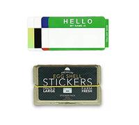 Egg Shell Stickers 'Hello My Name is' Mixed