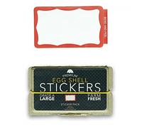 Egg Shell Stickers Red Wavy Border