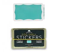 Egg Shell Stickers Teal Wavy Border