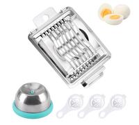 Egg Slicer Egg Piercer Punch Egg White Separator Stainless Steel Serrated Blade, Multifunctional Egg Slicer, Kitchen Egg Tool Set Suitable for Hard-Boiled Egg Slicing, Strawberry Banana Kiwi Slicing