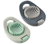 Egg Slicer for Boiled Eggs, 2-Piece Egg Cutter Set in Slate Green and Blue Grey, Hard Boiled Egg Slicer and Peeler, Efficient Kitchen Gadgets for Quick Meal Preparation, Durable Fruit Slicer and Sandw