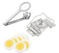 Egg Slicer for Boiled Eggs, Ergonomic Egg Cutter, Stainless Steel Blades, Dishwasher Safe, Perfect for Round and Oval Eggs, Ham, Mushrooms, and Salad Ingredients, with 1 x Six-Part Egg Slicer
