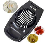 Egg Slicer for Boiled Eggs, Heavy Duty Aluminium Boiled Egg Cutter, Upgraded and Enlarged to Support Cutting Large Eggs, Black