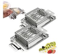 Egg Slicer for Boiled Eggs - Heavy Duty Stainless Steel Multipurpose Egg Cutter Dicer, Cuts Eggs, Soft Fruits & Mushrooms, Dishwasher Safe Cutter Dicer (2pcs)