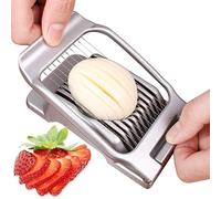Egg Slicer for Hard Boiled Eggs Egg Cutter Strawberry Slicer Heavy Duty Aluminium Tomato Slicer Stainless Steel Wire Multipurpose Egg Slicer Dicer for Soft Fruit Mushroom Home Use