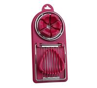 Egg Slicer, Stainless Steel Boiled Egg Wedger Divider Heavy Duty Hard Eggs Slicer Tool, for Kitchen, Red