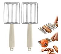 Egg Slicers,Luncheon Meat Slicer,Egg Cutter,Stainless Tomato Ham Slicing,2026 New Multifunction Fruits Cutter with Non-Slip Handle,for Hard/Soft Boiled Eggs,Avocados, Bananas, Onions (2pcs)