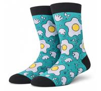 Egg Socks Mens Funny Novelty Fried Egg Breakfast Patterned Crew Cotton Socks Size 8-12 Gifts for Men Joke Gift Stocking Filler Funny Present