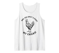 Egg-Spect A Fight Funny Rooster Farm Chicken Farmer Tank Top