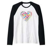 Egg Spoon Race Easter Heart Motion Art Family Games Fun Raglan Baseball Tee
