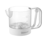 Egg Stir Cup - Manual Press Beating Tool for Baking Tasks | PP with Silicone Grip, Semi Automatic Mixing Container, Cream Foam Whipping Blender for Kitchen Cooking Cafe Home
