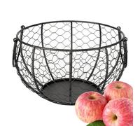 Egg Storage Basket - Egg Collecting Basket | Round Wire Rustic Egg Carrying Basket, Egg Baskets For Fresh Eggs, Egg Collector And Organizer, Large Storage Basket For Kitchen Cabinet Living Room