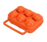 Egg Storage Box, 6 Grid Egg Box Portable Eggs Protective Box Independent Partition Design Eggs Storage Carrier Case with Handle for Outdoor Indoor Egg Storage (Orange)