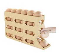 Egg Storage for Fridge - 4 Tier Automatic Rolling Fridge Egg Holder | Pack of 30 Non-Slip Box for Bakery Farmers Market