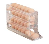 Egg Storage Rack | Large Capacity Refrigerator Rolling Egg Holder Rack - Modern Organization Space-Saving Container for Farmhouse, Pantry, Dining Room, Kitchen
