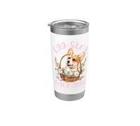 Egg-stra Adorable Cute Corgi Floral Easter Basket Corgi Stainless Steel Insulated Tumbler