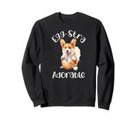 Egg-stra Adorable Cute Corgi in Egg Funny Easter Egg Corgi Sweatshirt