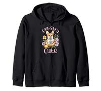 Egg-stra Cute Adorable Corgi in Egg Funny Easter Egg Corgi Zip Hoodie