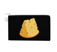 Egg Tart Cheese Portable Canvas Coin Purse Fashion Pencil Case Travel Makeup Bag
