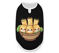 Egg Tart Dim Sum And Egg Roll Dog Dog Shirts Sleeveless T-Shirt Pet Tank Top Soft Summer Vests Clothes for Dogs And Cat L