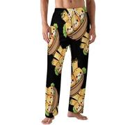 Egg Tart Dim Sum And Egg Roll Dog Men's Pajama Pants Casual Lounge Pants Pjs Bottoms Sleepwear Trousers Lightweight Sleep Pants