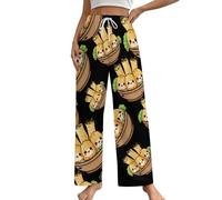Egg Tart Dim Sum And Egg Roll Dog Women's Lounge Pants Pajama Pants Soft Bottoms Pjs Trousers Casual Nightwear