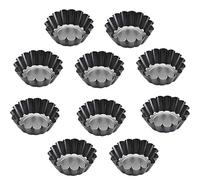 Egg Tart Mold - WENTS 10PCS Mini Tart Pans Tart Mold Nonstick Tart Tin Quiche Pans Egg Tart Pans Muffin Cake Mold Tartlet Mold Round Cupcake Cake Muffin Mold Tin Pan Baking Tool 2.6 x 0.9inch