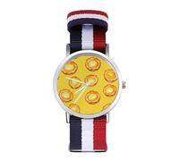 Egg Tart Nylon Wrist Watches Braided Stra Non-Scale Casual Watch for Work Workout