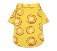 Egg Tart Pet Shirt Button Up Summer Clothes Breathable T-Shirt for Small Medium Dogs Cats