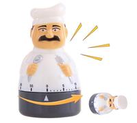 Egg Timer 60 Minutes, Mechanical Kitchen Timer, Rotating for Cooking, Cute Chef Design Countdown with Alarm for Showering, Bathroom, Baking..