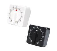 Egg Timer and Cooking Timer, Dual Mechanical Kitchen Timers for Cooking Tasks, Wind Up Kitchen Timer Set with White and Black Design, Simple Operation for Boiling Eggs and Various Recipes