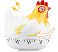 Egg Timer Kitchen Timer, 2.5x2.6" Chicken Shaped Egg with Loud Alarm, 60 Minute ABS Plastic Cooking Timers for Cooking, Boiling Eggs