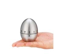 Egg Timer Wind up Kitchen Cooking Timer Reminder Mechanical Reminder Cute Mechanical Rotating Alarm with 60 Minutes for Cooking (Silver)