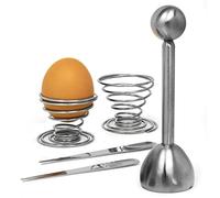Joeji's Kitchen Egg Slicer for Boiled Eggs, Stainless Steel Egg Topper Cutter Set - Set of 5