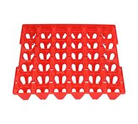 Egg Tray, 5PCS Reusable Egg Storage Trays for Chicken 30 Cell Crates Holder for Storage Transportation Home Farm Supplies (Red)