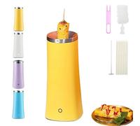 Egg Tube Cooker, Electric Vertical Egg Roll Maker Breakfast Machine With Bamboo Sticks, Multi Functional Sausage Roll Tool For Busy Mornings, Stainless Steel Non Stick, Easy To Use (Yellow)