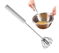 Egg Whisk Beater - Semi Automatic Egg Whisk Beater, Stainless Steel Mini HandWhisk, Metal Hand Push WhiskBlender, Rotating Mixer Stirrer for Baking, Stirring, Whisking, Beating