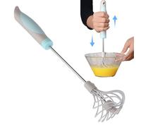 Egg Whisk, Semi-Automatic Whisk, Hand Whisk | Kitchen Utensil Mixer with Rotating Whisk for Cream, Beating, Beating and Mixing