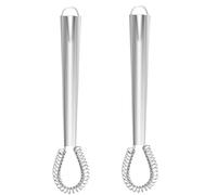 Egg Whisk Stainless Steel Mini Whisk Manual Hand Flat Egg Beater Frother Baking Beating Spring Coil Wire Whisk Blender Handheld for Coffee Creamy Sauce Milk Mixing Kitchen Tool (2)