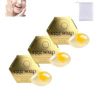 Egg White Soap, Egg White Soap For Face, Egg Shape Scented Botanical Soap Bar, Egg White Bar Soap, Egg Handmade Collagen Essential Oils Soap, Handmade Crystal Egg Facial Soap (3pcs)