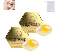 Egg White Soap, Egg White Soap For Face, Egg Shape Scented Botanical Soap Bar, Egg White Bar Soap, Egg Handmade Collagen Essential Oils Soap, Handmade Crystal Egg Facial Soap (2pcs)