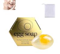Egg White Soap, Egg White Soap For Face, Egg Shape Scented Botanical Soap Bar, Egg White Bar Soap, Egg Handmade Collagen Essential Oils Soap, Handmade Crystal Egg Facial Soap (1pcs)