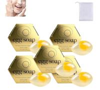 Egg White Soap, Egg White Soap For Face, Egg Shape Scented Botanical Soap Bar, Egg White Bar Soap, Egg Handmade Collagen Essential Oils Soap, Handmade Crystal Egg Facial Soap (5pcs)