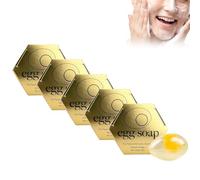 Egg White Soap, Egg White Soap for Face, Egg White Facial Soap Body Collagen Soap, Egg White Bar Soap, Egg Handmade Collagen Essential Oils Soap, Handmade Crystal Egg Facial Soap (5pcs)