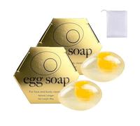 Egg White Soap, Egg White Soap for Face, Egg White Facial Soap Body Collagen Soap, Egg White Bar Soap, Egg Handmade Collagen Essential Oils Soap, Handmade Crystal Egg Facial Soap (2pcs)