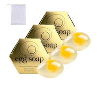 Egg White Soap, Egg White Soap for Face, Egg White Facial Soap Body Collagen Soap, Egg White Bar Soap, Egg Handmade Collagen Essential Oils Soap, Handmade Crystal Egg Facial Soap (3pcs)