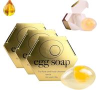 Egg White Soap, Korean Collagen Eggwhite Soap, Handmade Egg White Soap For Face Moisturizing, Egg White Facial Soap, Egg White Soap With Chamomile for All Skin (3 pcs)