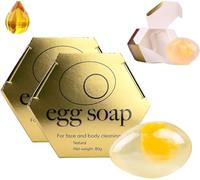 Egg White Soap, Korean Collagen Eggwhite Soap, Handmade Egg White Soap For Face Moisturizing, Egg White Facial Soap, Egg White Soap With Chamomile for All Skin (2 pcs)